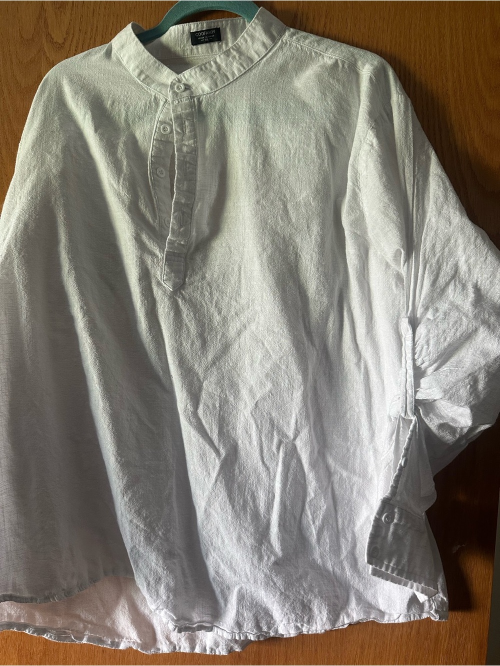 White linen Henley top - Picture 1 of 3